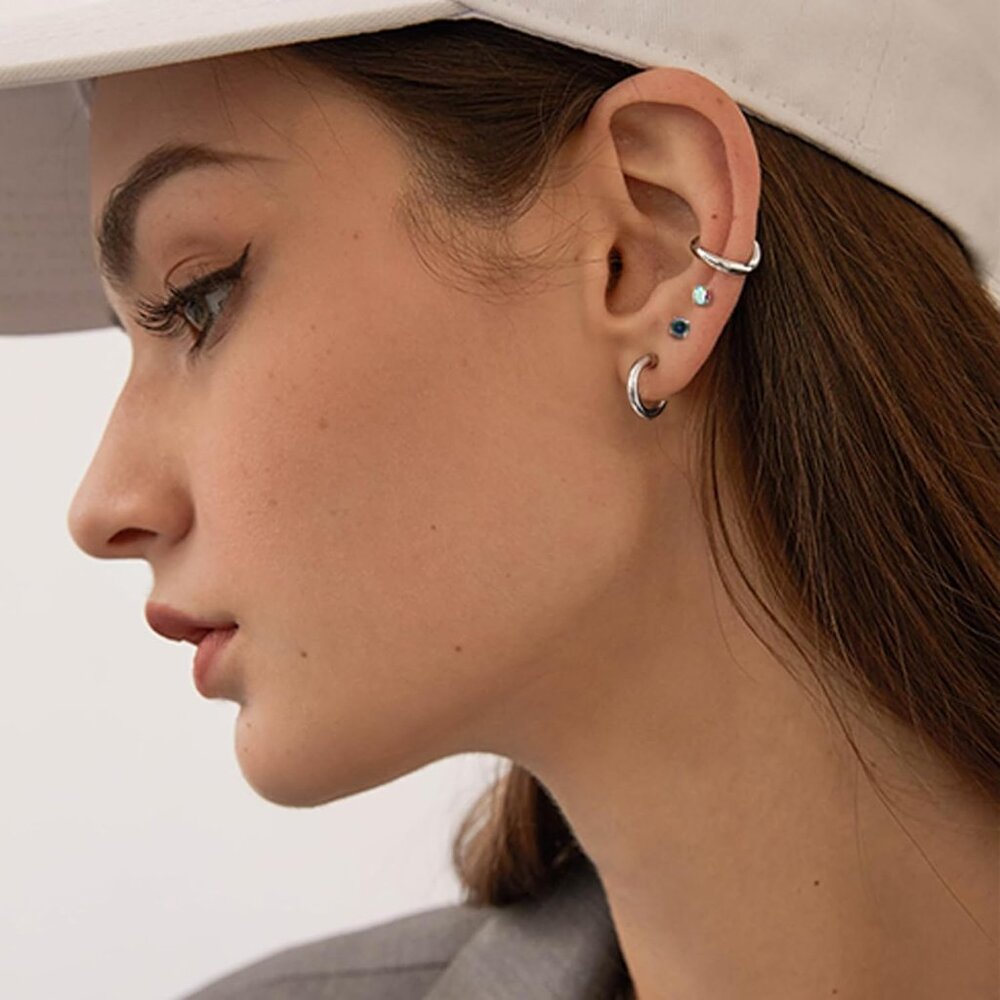 Titanium Earrings For Sensitive Ears, Flat Back G… - image 5